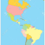 Politische Karte Von Nord  Und Südamerika. Kein Text. Vektor In Map Of South And North America Without Words