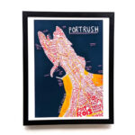 Portrush Map Art | 10In X 8In Print Throughout Map Of Portrush Northern Ireland
