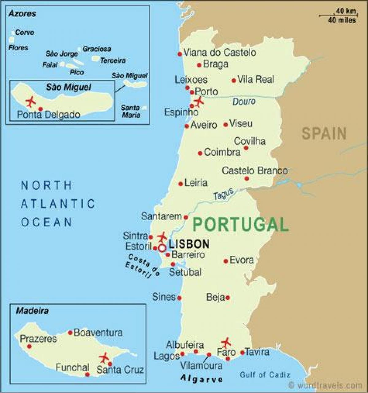 Portugal Airports Map - Map Of Airports In Portugal (Southern inside Map Of Spain And Portugal Airports