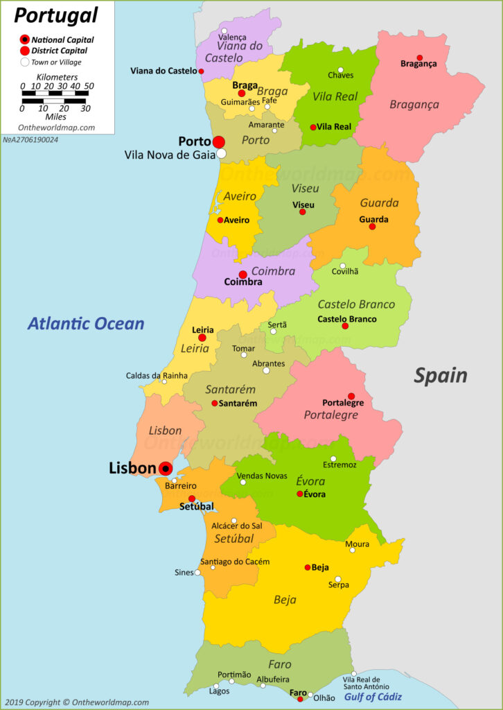 Tourist Map Of Portugal And Spain Adams Printable Map — free download