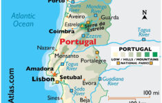 Portugal Maps &amp; Facts - World Atlas within Map of Portugal and Spain with Major Cities