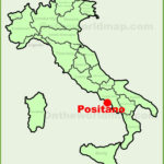 Positano Location On The Italy Map   Ontheworldmap Intended For Map Of Italy With Positano