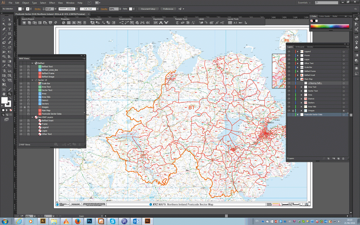 Postcode Sector Map - (S14) - Northern Ireland - Geopdf : Xyz Maps with Free Printable Postcode Map Of Northern Ireland