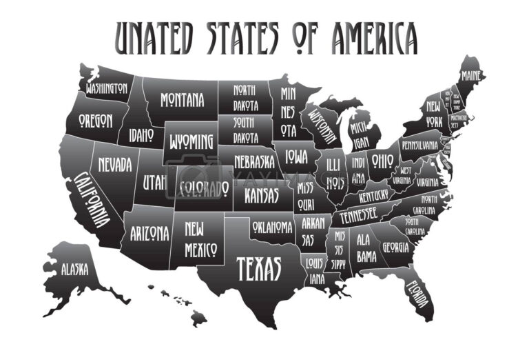 Printable United States Map With Names | Adams Printable Map