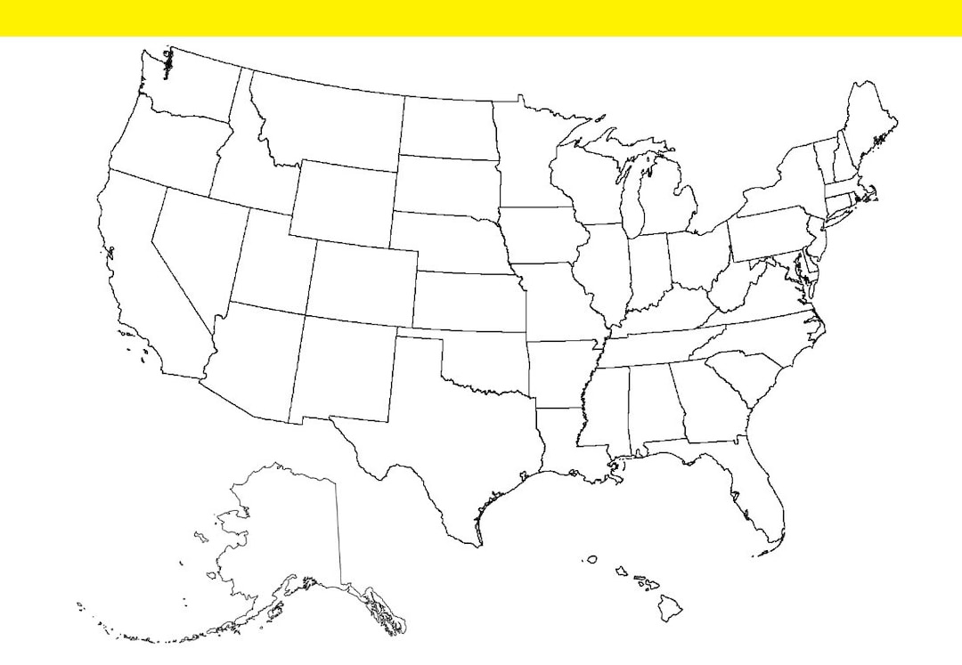 Printable Blank Map Of The Us: Perfect For Geography Lessons inside Blank Map of the US Printable