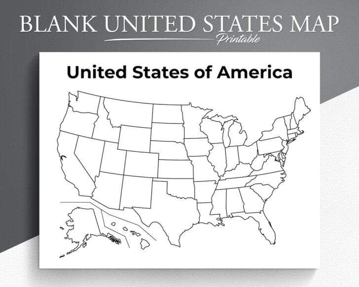 Printable Map of the United States Blank