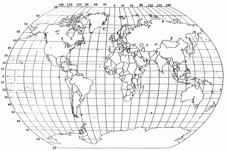 Map of World with Latitude and Longitude Printable