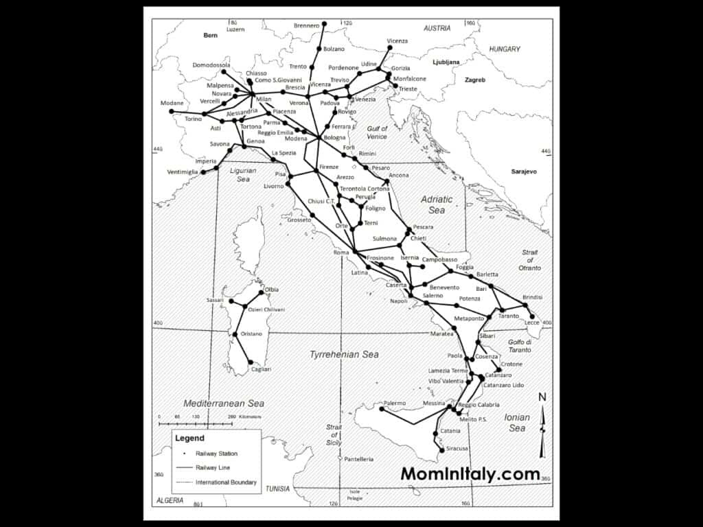 Printable Italy Train Map + Tips For Planning Your Train Travel In for Map of Italian Train Routes