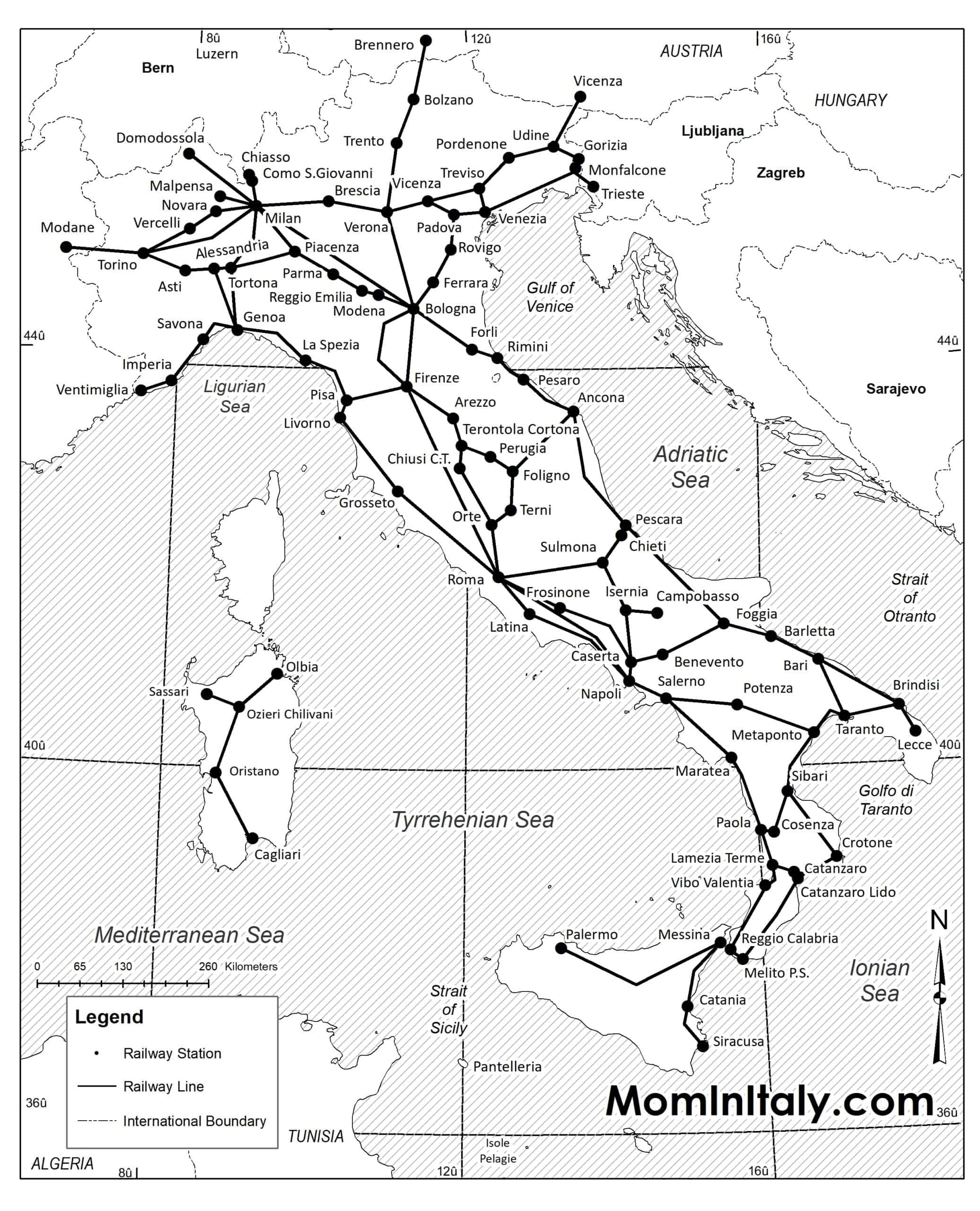 Printable Italy Train Map + Tips For Planning Your Train Travel In for Map Of Train Stops In Italy