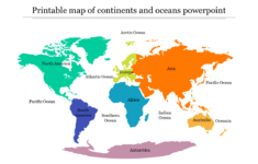 Printable Map Of Continents And Oceans Ppt And Google Slides pertaining to World Map Continents and Oceans Printable