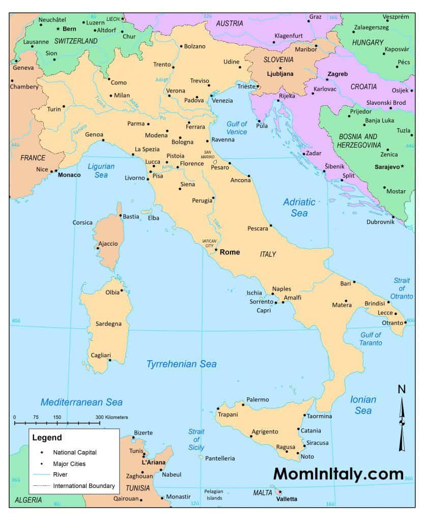 Printable Map Of Italy (Black &amp;amp; White And Color Versions) - Mom In intended for Free Printable Map Of Italy With Cities
