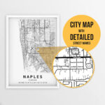 Printable Map Of Naples, Florida, Usa With Street Names   Instant With Regard To Printable Map Of Naples Florida