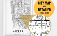 Printable Map Of Naples, Florida, Usa With Street Names - Instant with regard to Printable Map Of Naples Florida