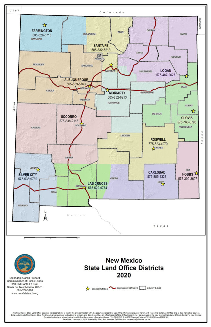 Free Printable Map of New Mexico Free Printable Map of New Mexico