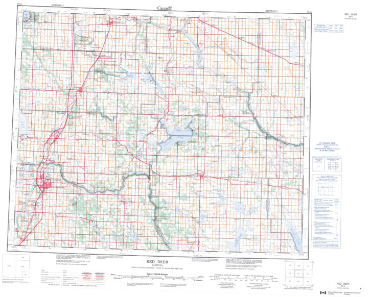 Printable Map of Red Deer Area