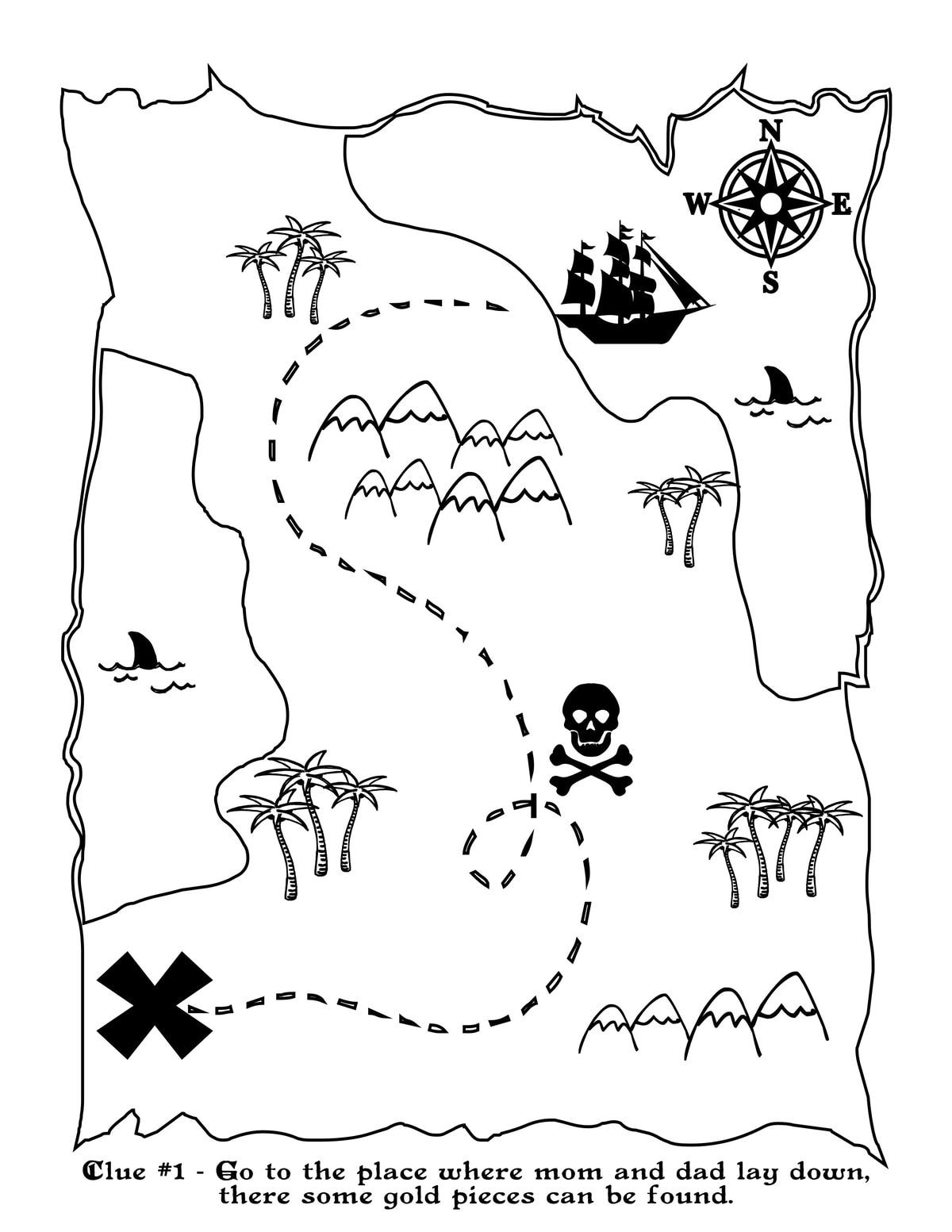 Printable Treasure Map Kids Activity – Let&amp;#039;S Diy It All – With with regard to Free Printable Treasure Map Coloring Page