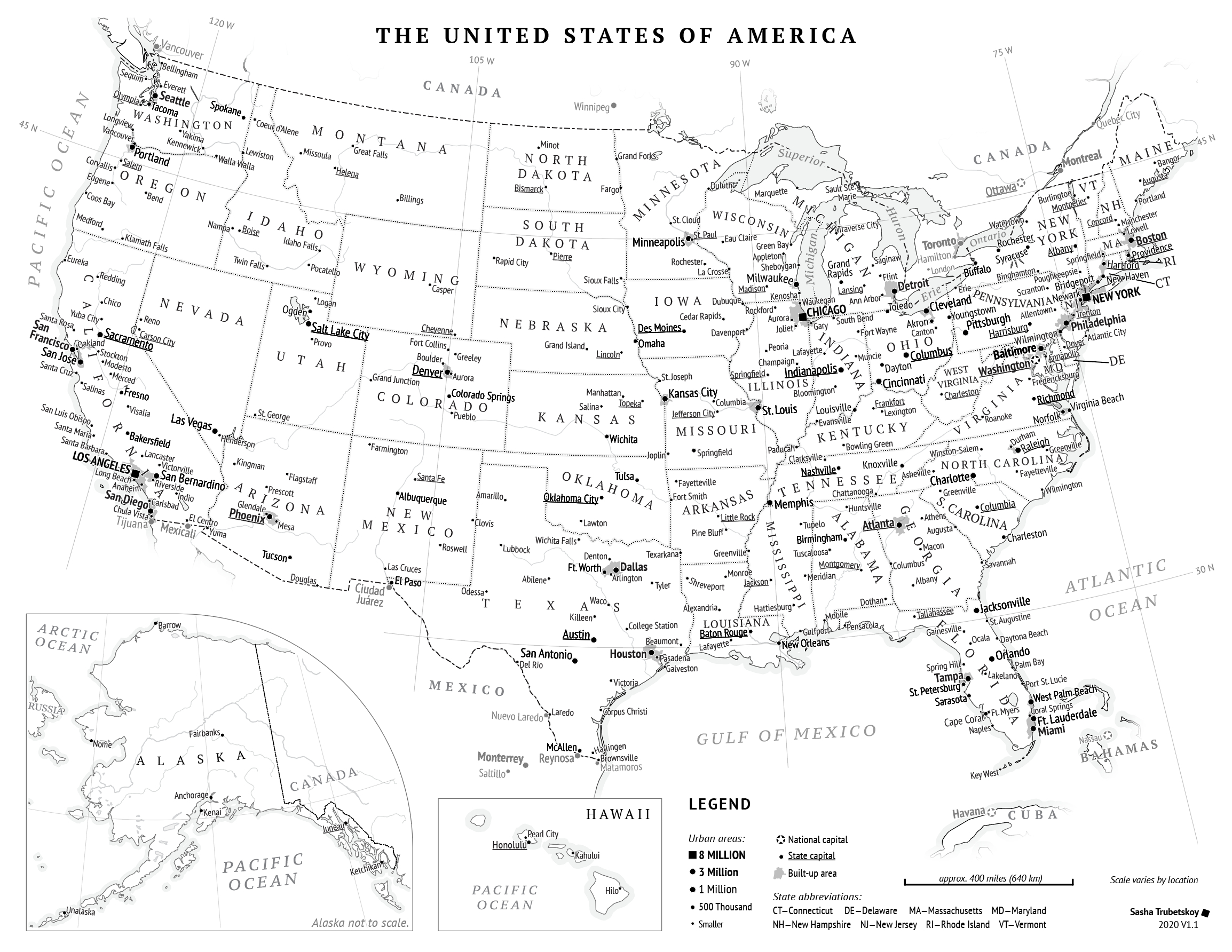 Printable United States Map | Sasha Trubetskoy with A Printable Map Of The United States