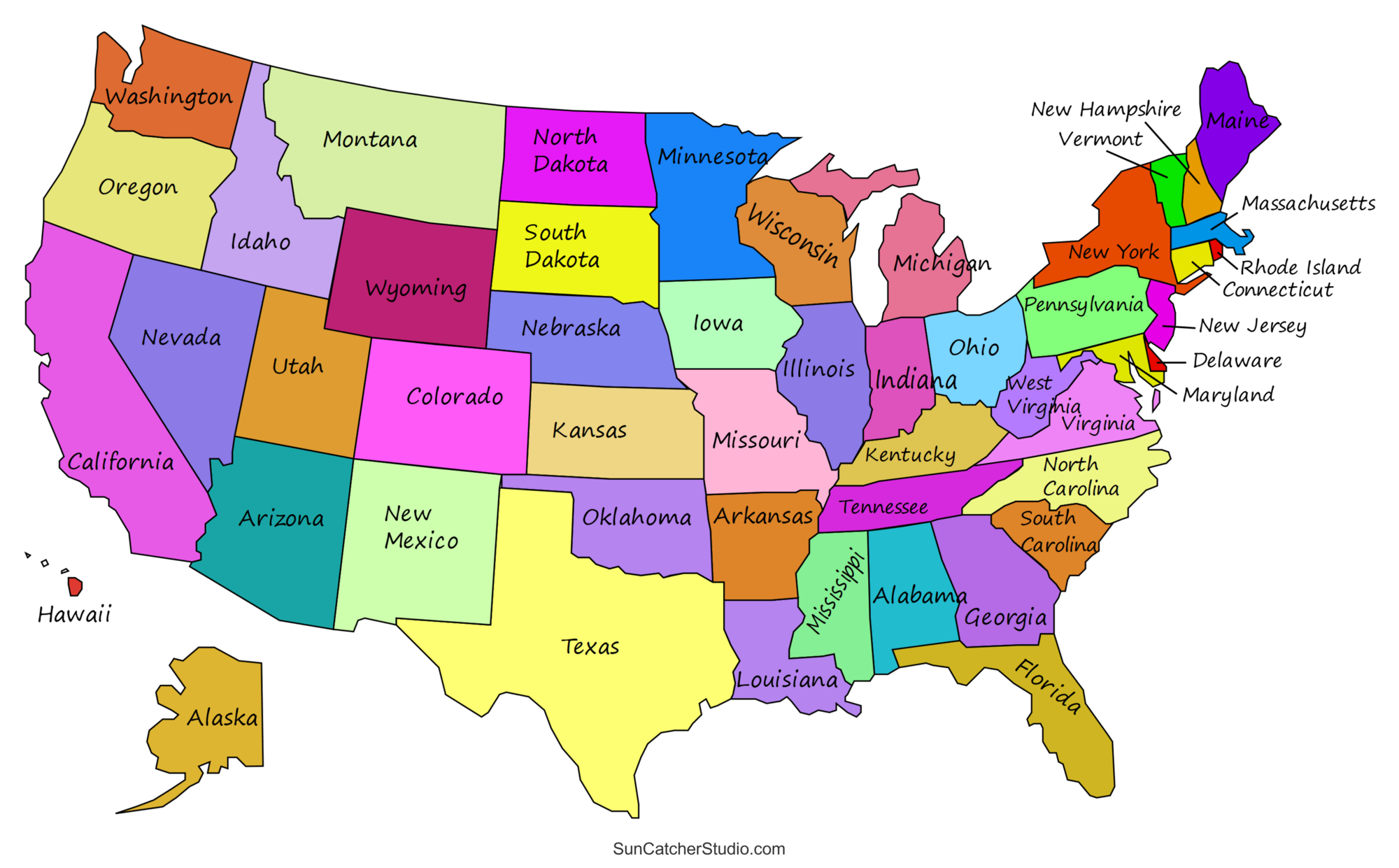 Printable Us Maps With States (Usa, United States, America) – Free for Free Printable Map Of United States Of America