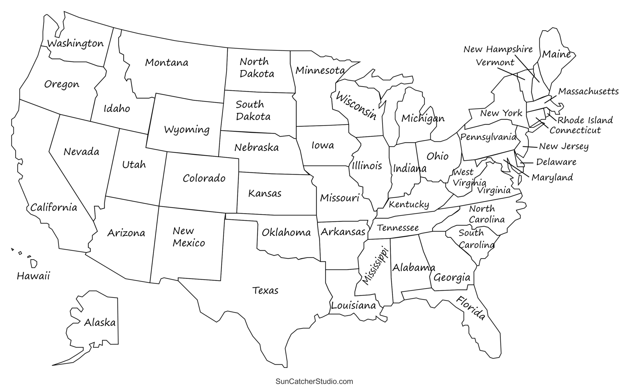 Printable Us Maps With States (Usa, United States, America) – Free in Free Printable Map Of The Us With State Names