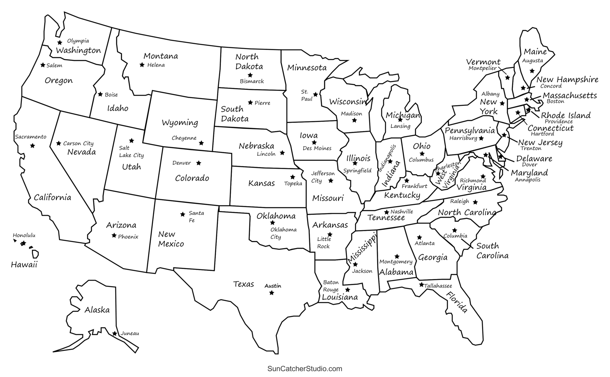 Printable Us Maps With States (Usa, United States, America) – Free regarding Free Printable Map Of The United States With Capitals
