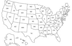 Printable Usa Map | Black &amp; White Usa Wall Art With States | Cute in Printable Black And White Us Map