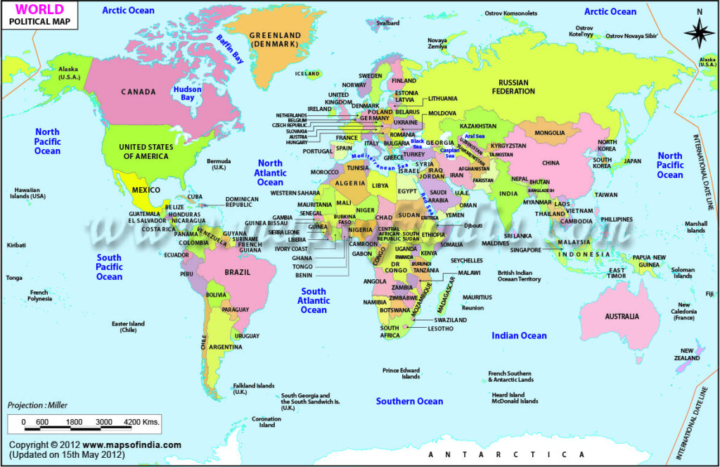 World Map Printable With Countries Labeled | Adams Printable Map