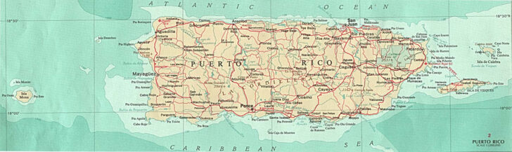 Free Printable Map of Puerto Rico