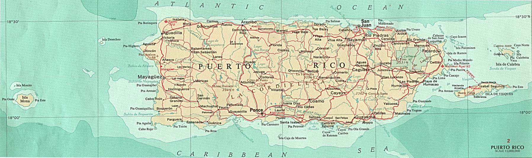 Puerto Rico Map intended for Free Printable Map of Puerto Rico