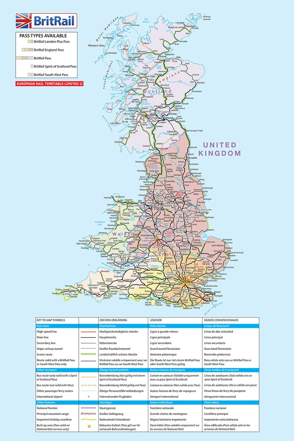 Railway Map - Britrail regarding Train Map of England and Scotland