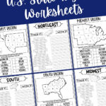 Regions Of The United States Worksheets   Kids Activity Zone Regarding Blank 5 Regions Of The United States Printable Map