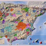 Relief Map Of The Wine Regions Of Spain And Portugal As 3D Map Regarding Map Of Spain And Portugal Regions