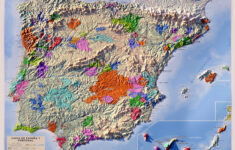 Relief Map Of The Wine Regions Of Spain And Portugal As 3D Map within Map of Spain and Portugal Wine Regions