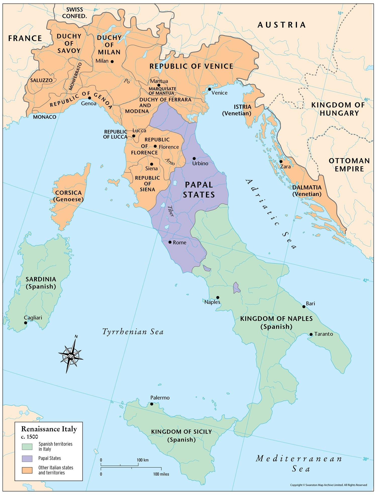 Renaissance Italy Map - Map Of Italy Renaissance (Southern Europe within Map of Italy In Renaissance