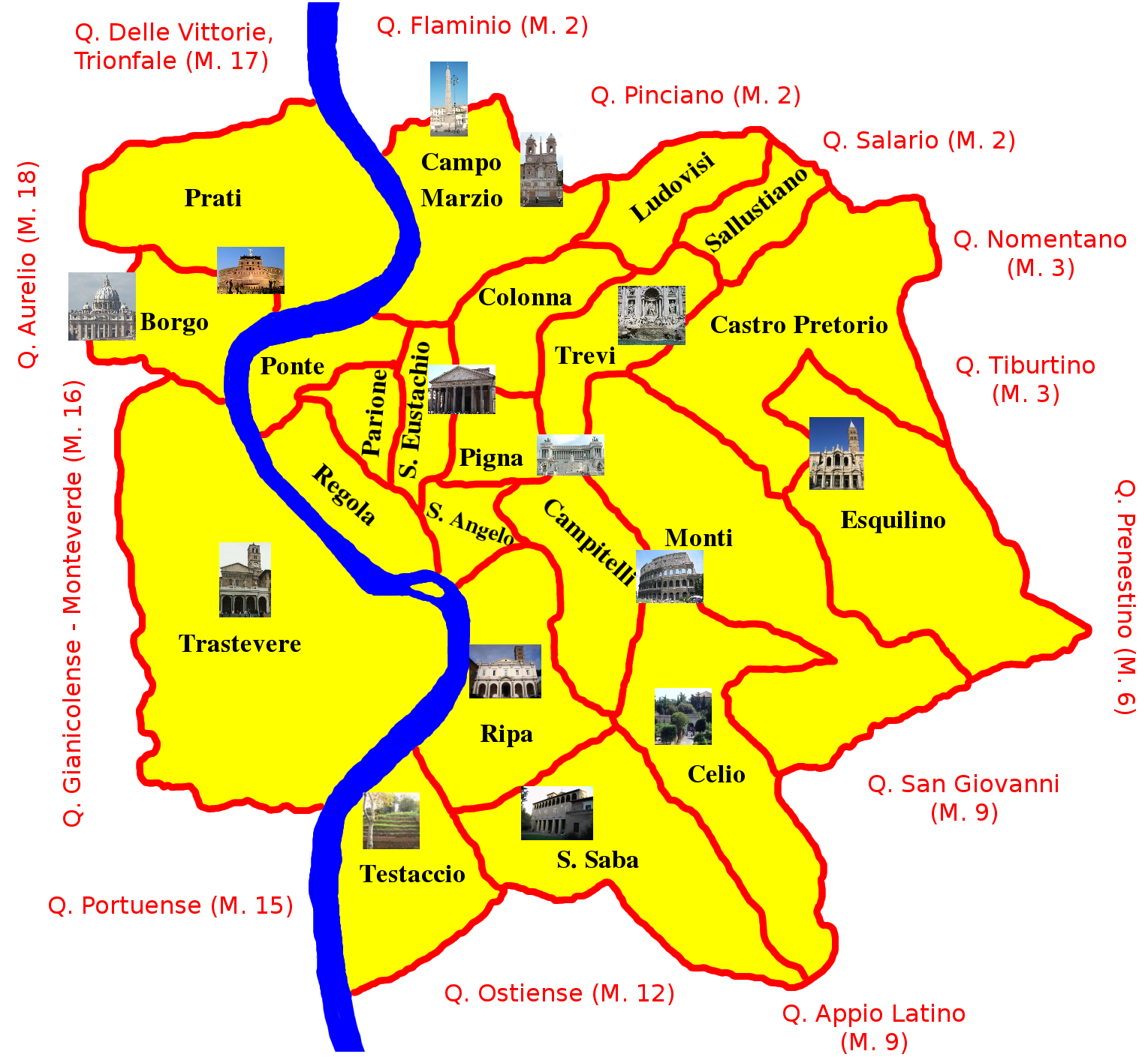 rioni of rome wikipedia with map of rome italy neighborhoods Rioni Of Rome - Wikipedia with Map Of Rome Italy Neighborhoods