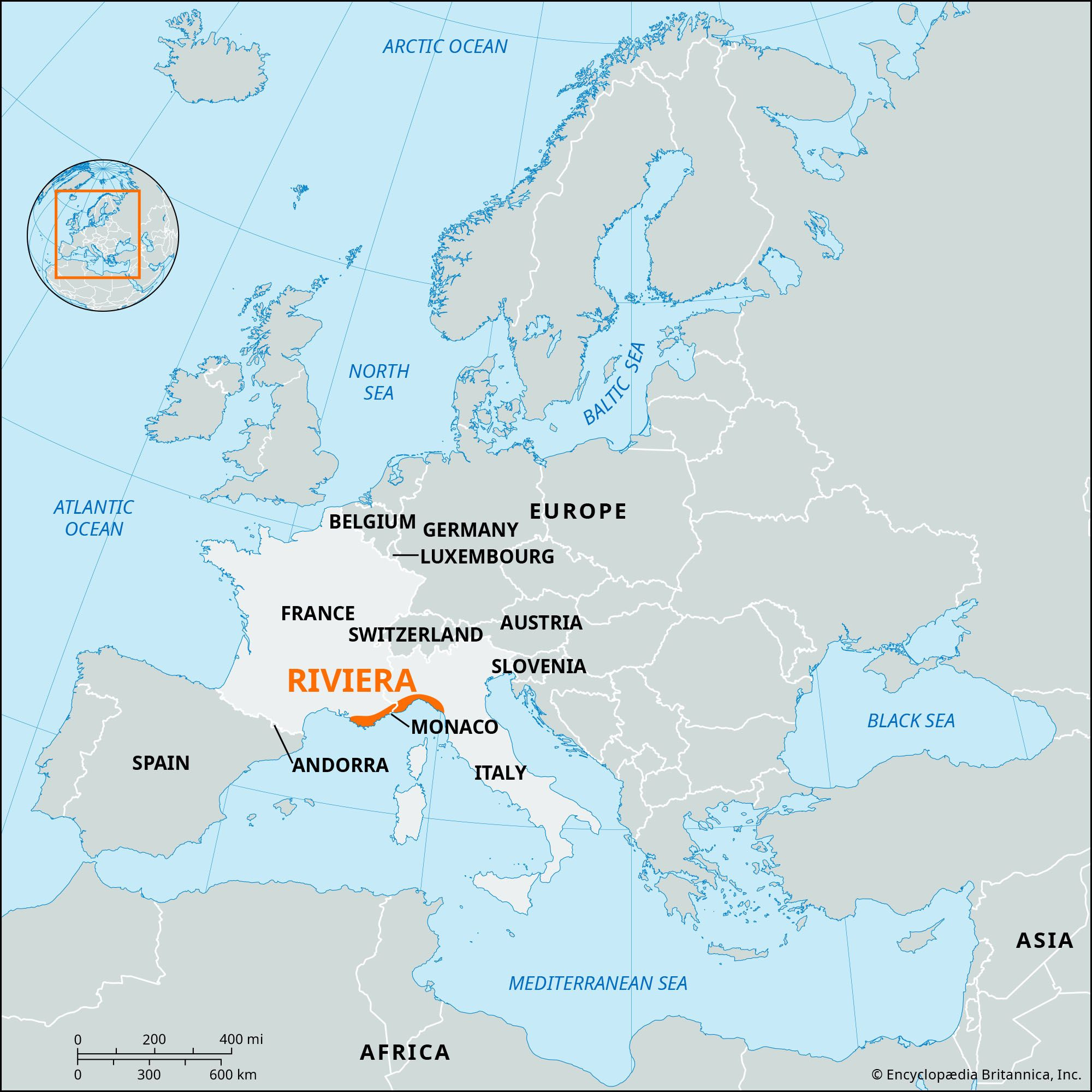 Riviera | French &amp;amp; Italian Riviera, Mediterranean Sea | Britannica within Map of France and Italy Coastline