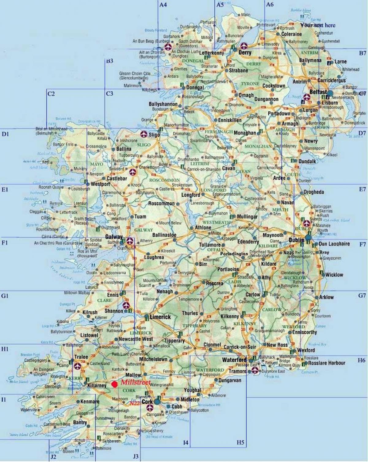 Road Map Of Ireland - Detailed Road Map Of Ireland (Northern with Road Map Of Ireland And Northern Ireland