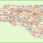 Road Map Of North Carolina With Cities   Ontheworldmap Inside Printable North Carolina Map With Cities And Towns