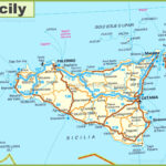 Road Map Of Sicily With Cities And Towns   Ontheworldmap Inside Map Of Sicily Italy With Towns