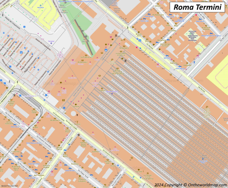 Map of Termini Station Rome Italy