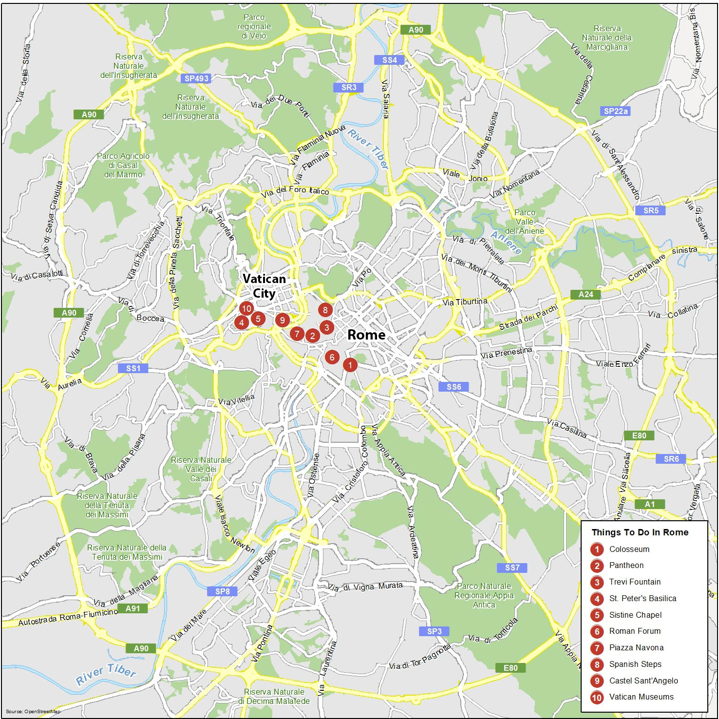 Rome Map, Italy - Gis Geography inside Google Map Of Rome Italy