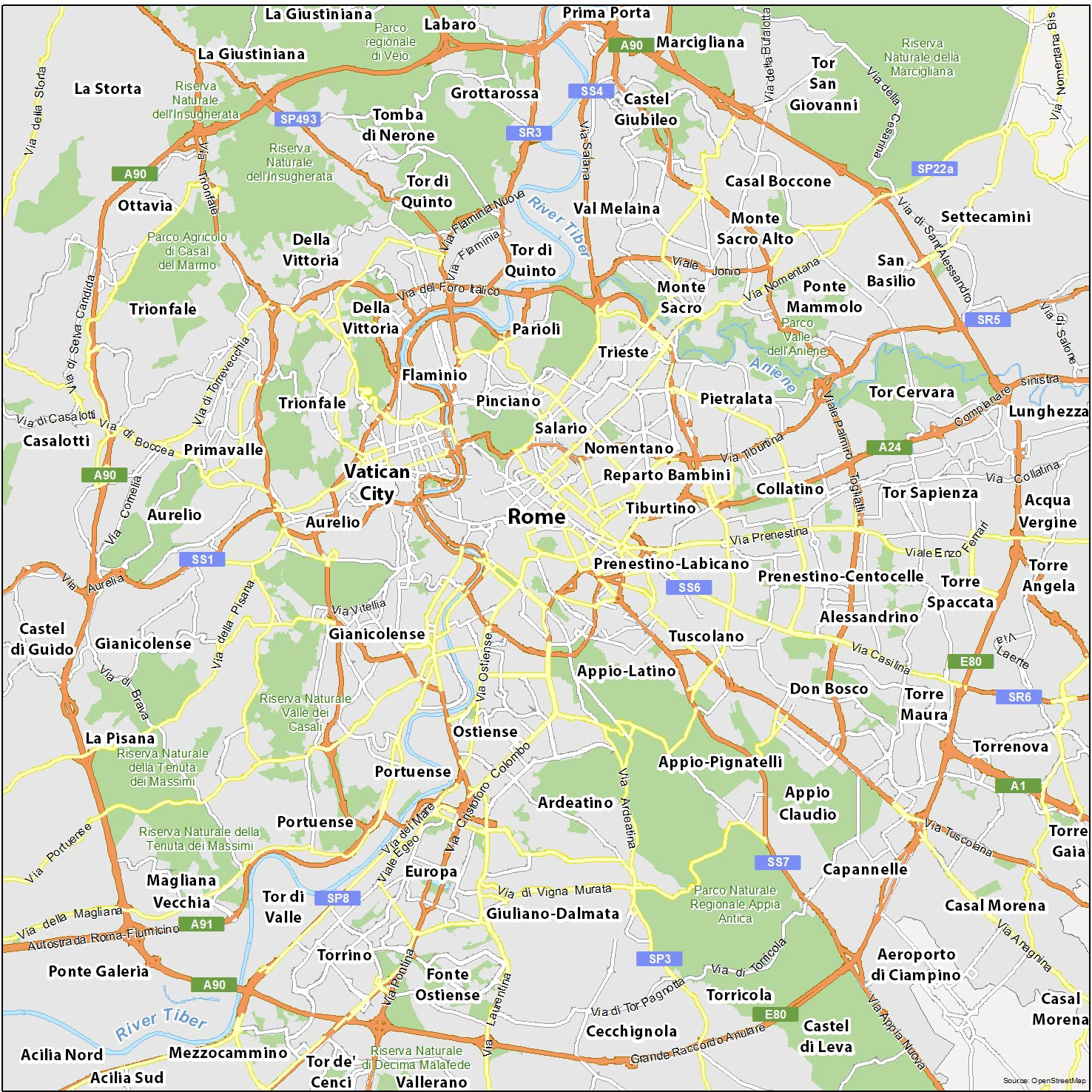 Rome Map, Italy - Gis Geography inside Google Map of Rome Italy
