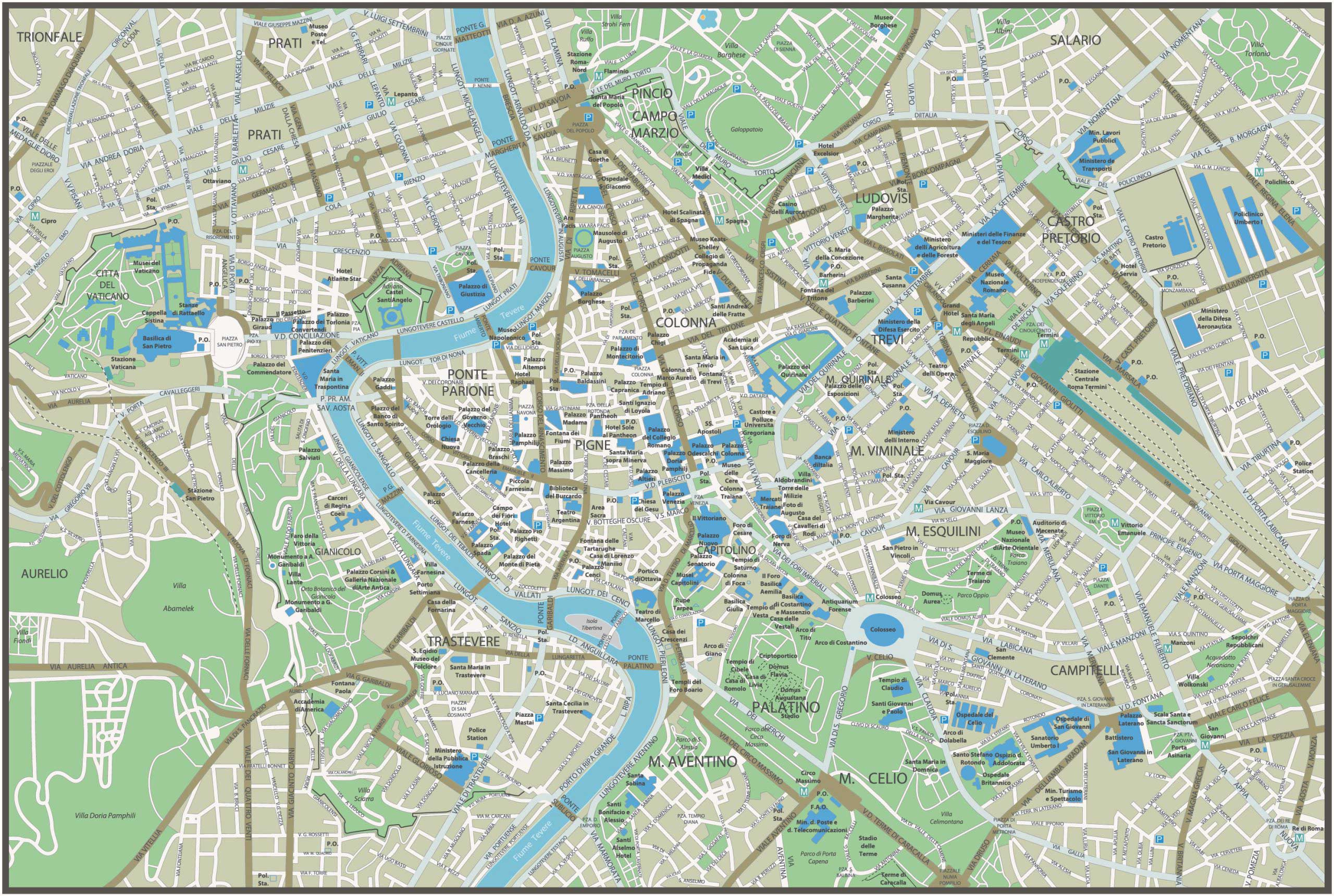 Rome Tourist Map: Top 10 Rome Attractions - Gis Geography pertaining to Map of Rome Italy Attractions
