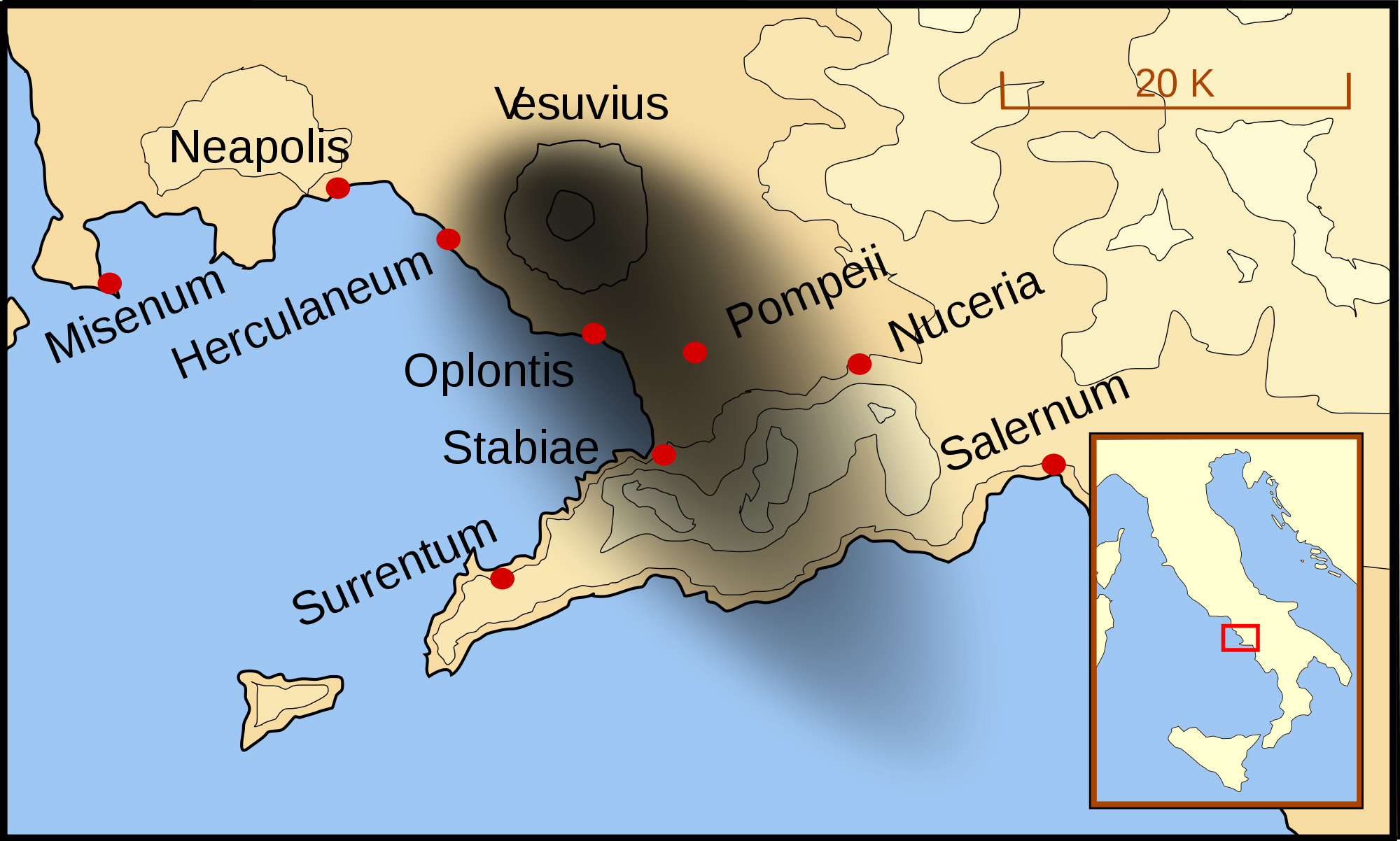 Royaume De Naples, Regno Di Napoli, Bay Of Naples Maps for Map of Italy with Pompeii