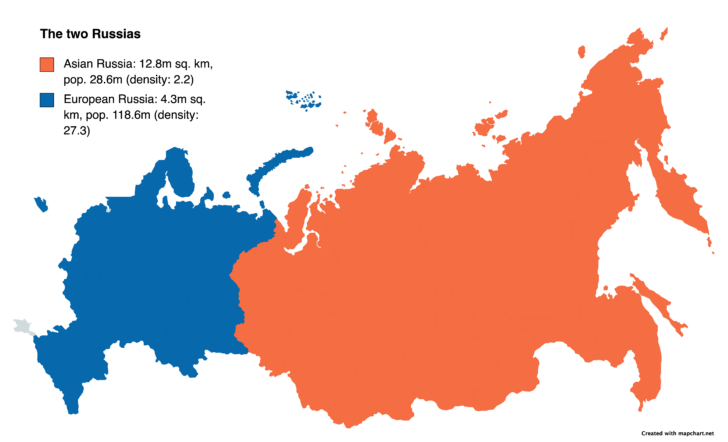 Map of Russia In Europe and Asia Map of Russia In Europe and Asia