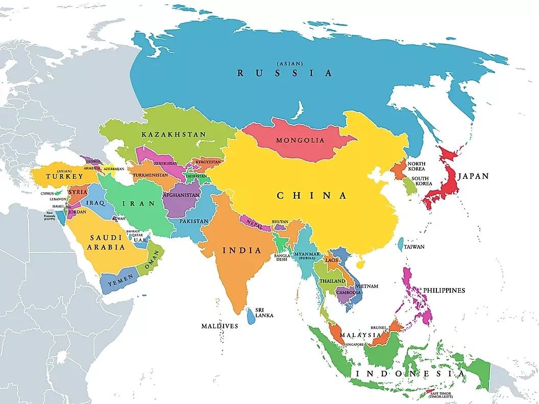 Russia throughout Map of Europe and Russia and Asia