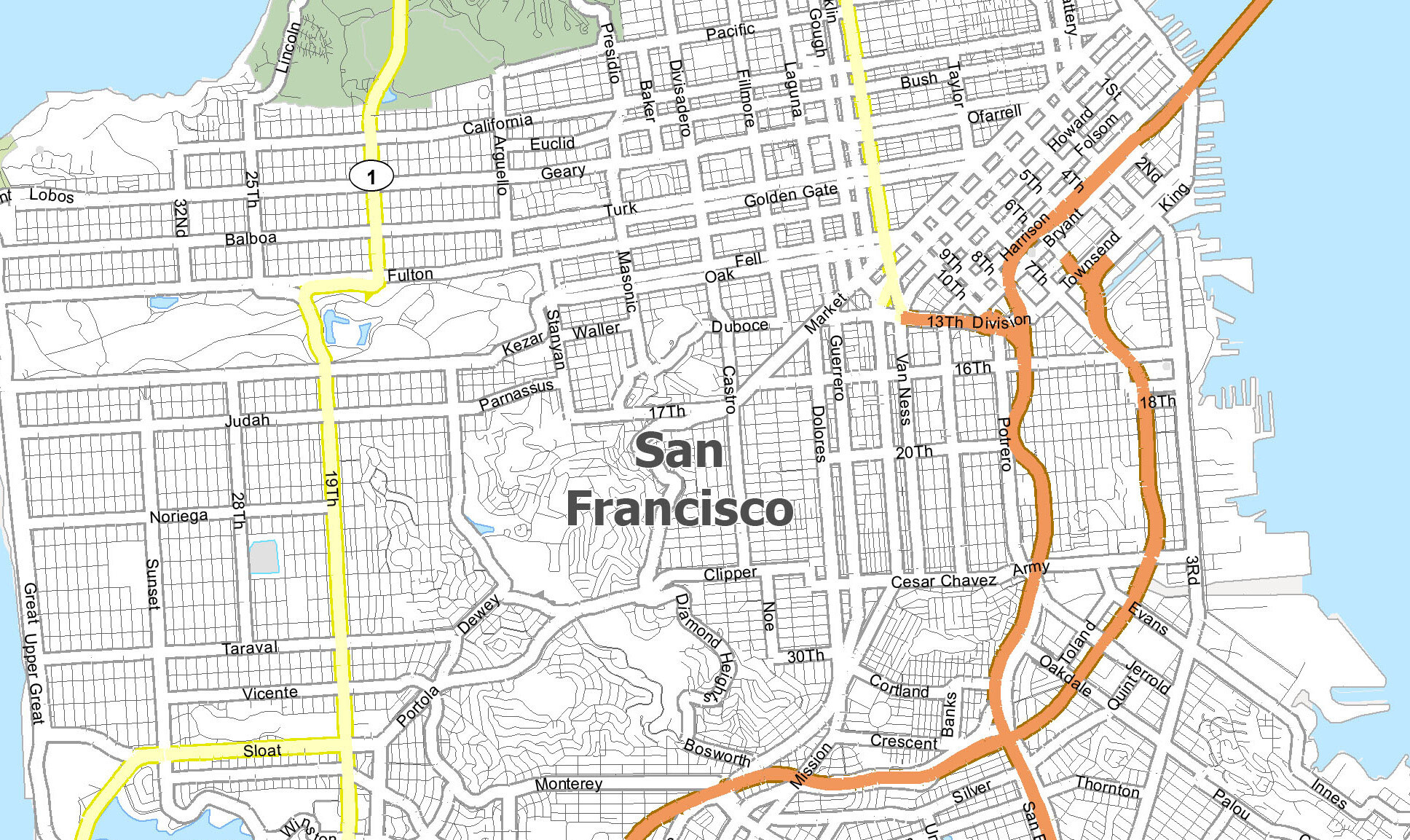 San Francisco Map, California - Gis Geography pertaining to Printable Map Of San Francisco Bay Area