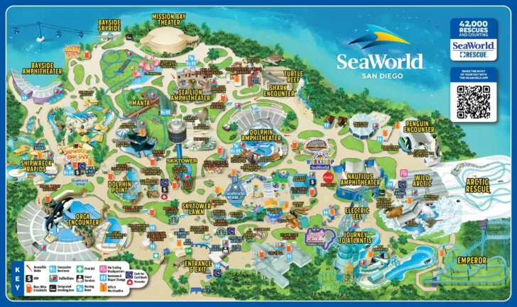 Printable Map of Seaworld San Diego