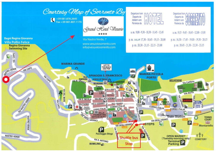 Map of Hotels In Sorrento Italy
