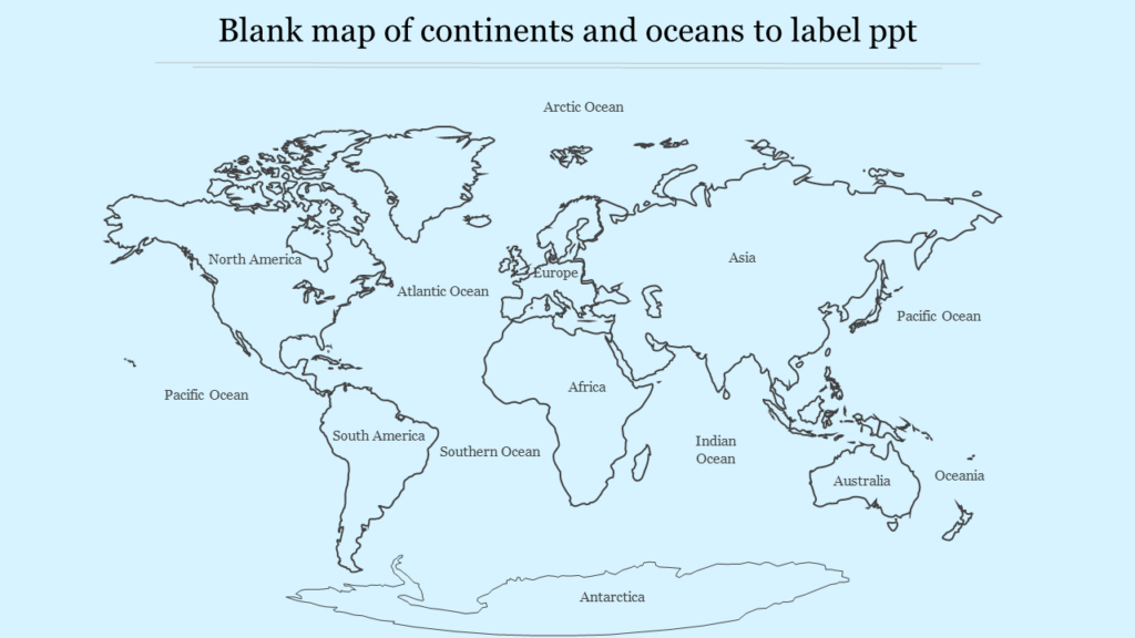 Printable Blank Map Of The Continents And Oceans | Adams Printable Map