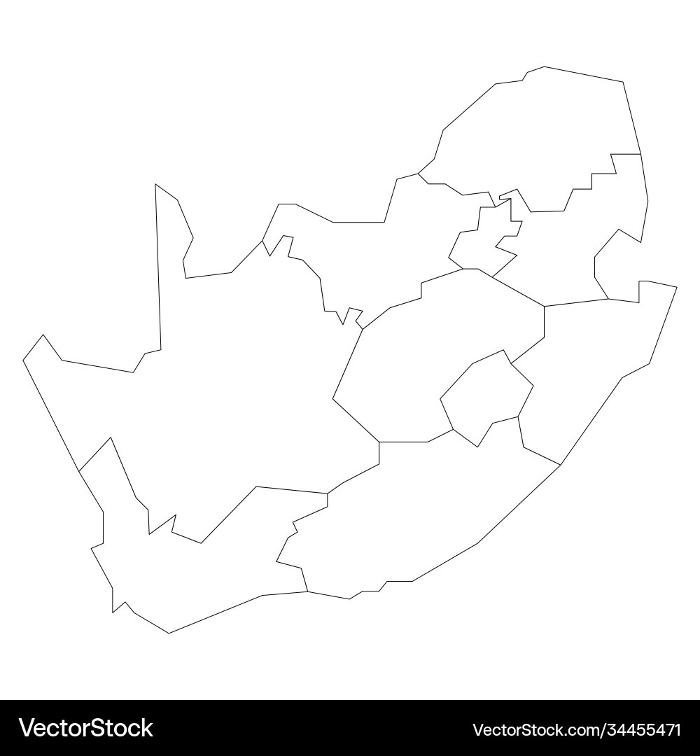 South Africa - Blank Map Provinces Royalty Free Vector Image within Blank Map Of South Africa Printable